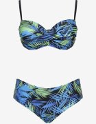  Set Bikini Două Piese Negru Sutien căptușit Chiloți Tip Slip Roseria