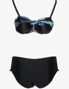  Set Bikini Două Piese Negru Sutien căptușit Chiloți Tip Slip Roseria