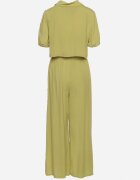  Set Bumbac Verde cu Cămașă Scurtă și Pantaloni Larghi cu Crăpături Denara
