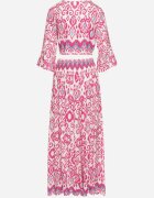  Set de bumbac Fucsia Top petrecut cu nod Pantaloni largi cu elastic în talie Viknie