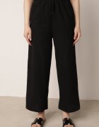  Set de bumbac Negru Tricou fără mâneci cu nasturi Pantaloni cu elastic în talie Juliancella