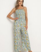  Set de bumbac verde Top cu bretele cu încrețituri Pantaloni cu elastic în talie Elaruth