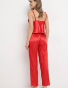  Set de Pijamale Roșu 6 piese: Halat Cămașă de noapte Pantaloni Top Pantaloni scurți și Bentiță Kirosa