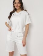  Set de Trening Alb cu Bluză cu Mâneci Scurte și Pantaloni Scurți Helgia