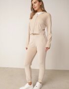  Set de trening Bej Velur Bluză cu glugă și Pantaloni Petyra