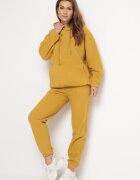  Set de trening Galben Din tricot 2 piese cu Bluză și Pantaloni Norikas