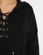 Set de Trening Negru Din bumbac Bluză tip hanorac și Pantaloni cu dungi laterale Cantoe