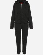  Set de Trening Negru Matlasat din Bumbac Bluză cu Glugă și Pantaloni tip jogger Evalisseia