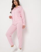  Set de trening roz deschis Hanorac tip cangur cu glugă și Pantaloni jogger Triasa