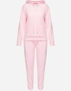  Set de trening roz deschis Hanorac tip cangur cu glugă și Pantaloni jogger Triasa