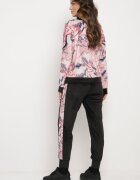  Set de trening Roz și Negru din Velur Bluză cu Model Abstract Pantaloni cu Lampase Ivalaria