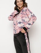  Set de trening Roz și Negru din Velur Bluză cu Model Abstract Pantaloni cu Lampase Ivalaria