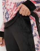  Set de trening Roz și Negru din Velur Bluză cu Model Abstract Pantaloni cu Lampase Ivalaria