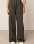  Set Din bumbac Verde închis Bluză cu despicături laterale și Pantaloni largi cu elastic în talie Undrea