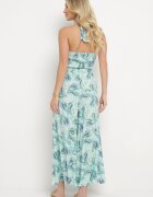  Set din bumbac Verde Top cu bretele cu elastic în talie Pantaloni Palazzo largi Hoadia