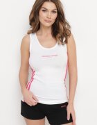  Set fitness Alb-Negru Din bumbac Top și Pantaloni scurți cu elastic în talie Oaphne