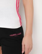  Set fitness Alb-Negru Din bumbac Top și Pantaloni scurți cu elastic în talie Oaphne