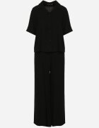  Set Negru Cămașă cu mânecă scurtă și guler și Pantaloni lungi Broretta
