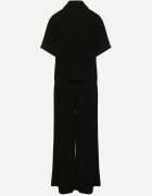  Set Negru Cămașă cu mânecă scurtă și guler și Pantaloni lungi Broretta
