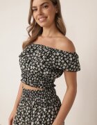  Set Negru Din 2 piese De bumbac cu Fustă și Top stil spaniol Ollija