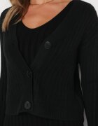  Set Negru din Tricot Reiat cu Cardigan și Rochie Elarisa