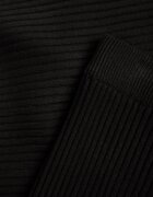  Set Negru Striat cu viscoză Bluză tip liliac Fustă cu elastic în talie Zortia