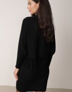  Set Reiat Negru din Viscoză cu Rochie Mulată și Bluză cu Franjuri Vaithara