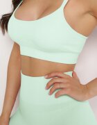  Set sport mentă Sutien cu bretele și Colanți cu elastic în talie Nadlira