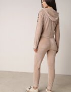  Set Trening Bej Din 2 Piese cu Imprimeu Animal Bluză cu Glugă și Pantaloni cu Buzunare Arieli