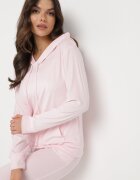  Set Trening Roz Deschis din Velur Bluză cu Glugă și Pantaloni cu Elastic în Talie Avinlia