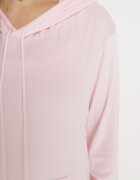  Set Trening Roz Deschis din Velur Bluză cu Glugă și Pantaloni cu Elastic în Talie Avinlia