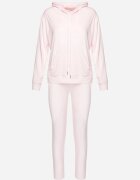  Set Trening Roz Deschis din Velur Bluză cu Glugă și Pantaloni cu Elastic în Talie Avinlia