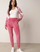  Set Trening Roz din Velur Bluză cu Glugă cu Model Decorativ și Pantaloni Grouvia
