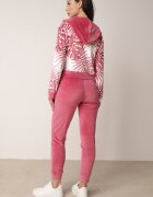  Set Trening Roz din Velur Bluză cu Glugă cu Model Decorativ și Pantaloni Grouvia