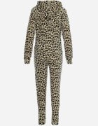  Set Trening Verde-Bej cu Leopard din Tricot Velur Alermi
