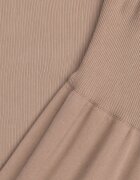  Set Tricotat Bej cu Viscoză Bluză tip golf cu elastic și Pantaloni largi Noridra