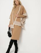  Set tricotat din viscoză bej cu rochie și cardigan Ilanesse