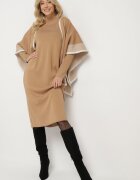  Set tricotat din viscoză bej cu rochie și cardigan Ilanesse