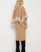  Set tricotat din viscoză bej cu rochie și cardigan Ilanesse