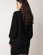  Set Tricotat Negru Reiat Rochie cu bretele groase și Maletă cu umeri bufanți Beloraena