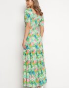  Set Verde cu Top și Fustă Maxi cu Imprimeu Floral Savanasa