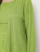  Set Verde deschis din Material Reiat Cămașă Top și Pantaloni Largi Ratels