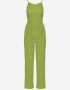  Set Verde deschis din Material Reiat Cămașă Top și Pantaloni Largi Ratels