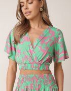  Set Verde deschis în 2 piese cu flori din viscoză Onisa
