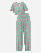  Set Verde deschis în 2 piese cu flori din viscoză Onisa