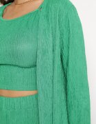  Set Verde Închis din Material Reiat Cămașă Top și Pantaloni Largi Ratels