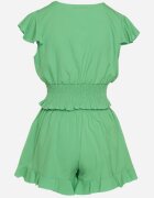  Set Verde Petrecut Top cu elastic în talie Pantaloni scurți cu elastic în talie și volan Nestalie