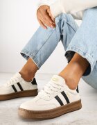 shosho Sneakers Bej cu negru