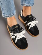 shosho Sneakers Negru-Bej în Stil de Tenisi Clasici cu Șireturi Suplimentare Valiena