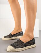 smallawan Espadrile negre din plasă pe talpă împletită Setolena